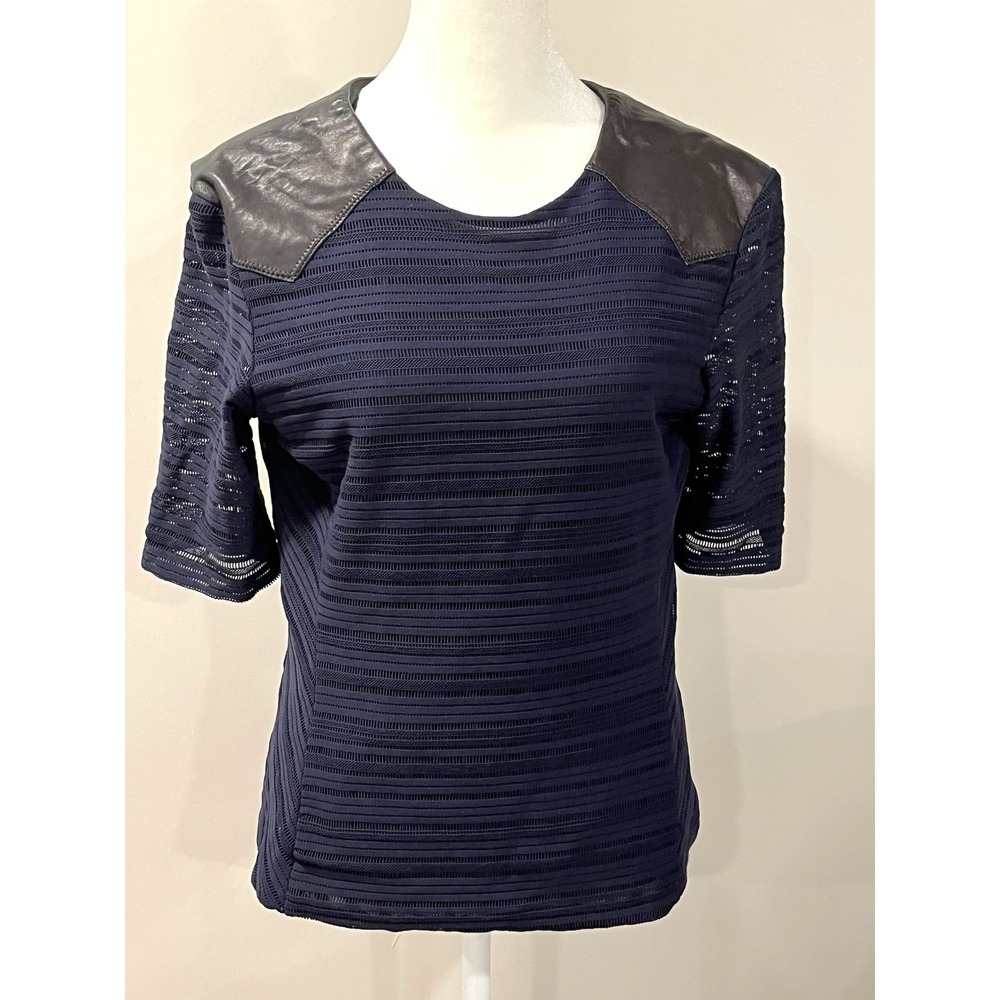 Rag & Bone Leather Shoulder Basha Mesh Lace Top Whimsygoth Witchy Goth Indie